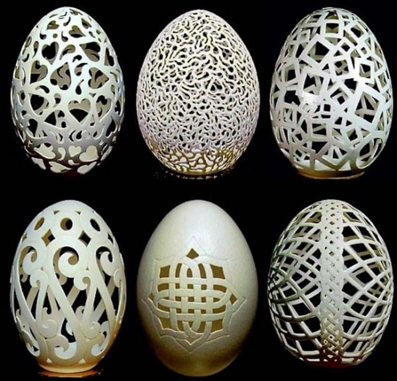 Intricate Egg Shell Sculptures by Wen Fuliang