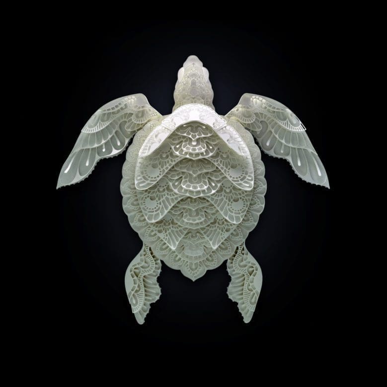 Delicate paper cuts of endangered animals