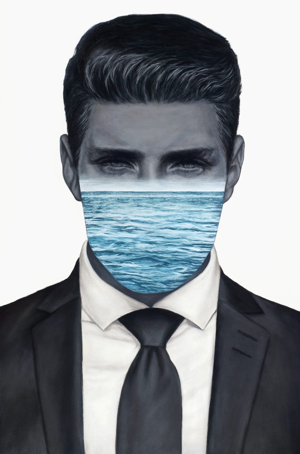 Surreal painter combines portraits with landscapes