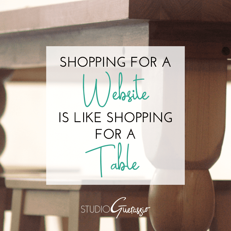 Shopping For a Website is Like Shopping For a Table