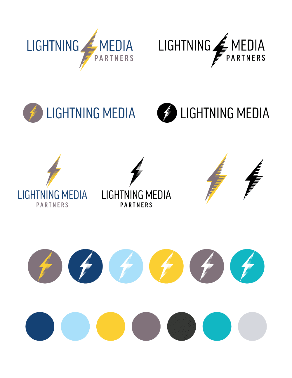 Lightning Media Partners logo suite Lightning Media Partners logo suite